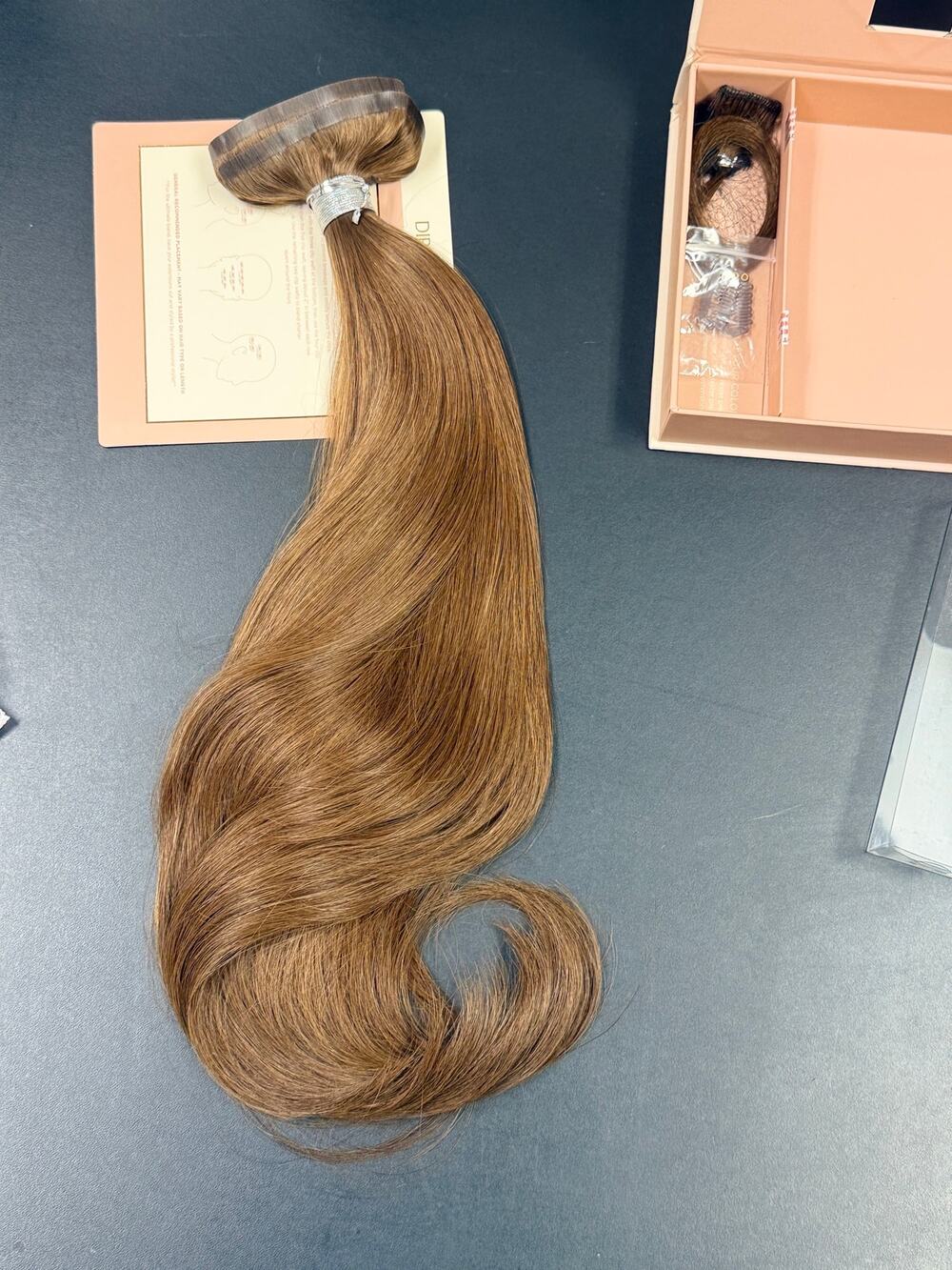 Glam Seamless Invisi Clips 100% Remy Human Clip-In Hair Extensions 20" #6 NWT